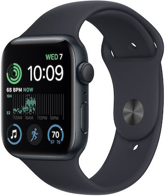 Apple Watch SE 2023 Aluminiu 44mm Rezistent la apă cu pulsometru (Midnight cu bandă sport Midnight (S/M))