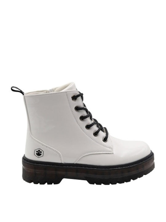 Elinor Kids Boots from Patent Leather with Zipper White