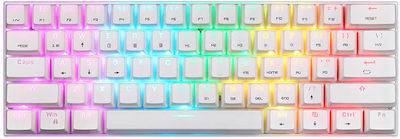 Motospeed SK62 Drahtlos Gaming Mechanische Tastatur 60% mit Outemu Blau Schaltern und RGB-Beleuchtung (Englisch US) Weiß