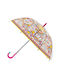 Rachel Ellen Kids Curved Handle Auto-Open Umbrella with Diameter 65cm Transparent