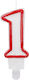 Tpster Birthday Candle Number "1" Multicolored 22628