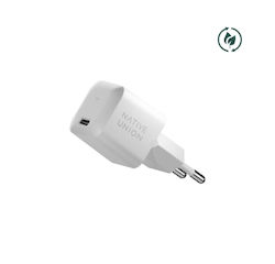 Native Union Ladegerät mit integriertem Kabel GaN mit USB-C Anschluss 30W Stromlieferung Weißs (05CHA0158)