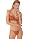 Cansoy Δαντελένιο Σετ Εσωρούχων Bralette με Brazil Πορτοκαλί