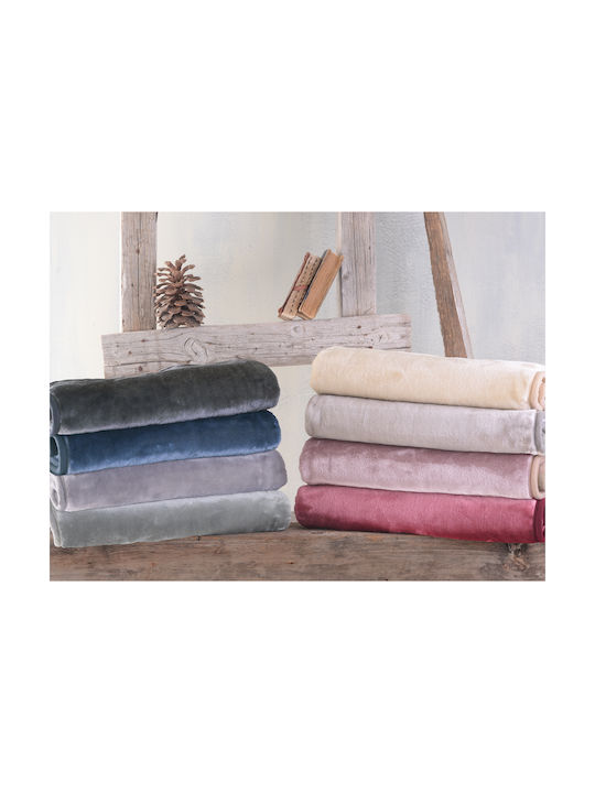 Rythmos Decke Samt Blue 160x220cm