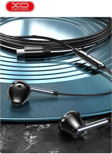 XO 16.002.0080 Earbuds Handsfree Headphones with Connector USB-C Black