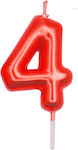 Tpster Birthday Candle Number "4" in Red Color 29931