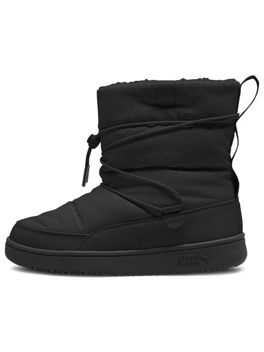 Puma Synthetic Leather Snow Boots with Laces & Fur Snowbae Black