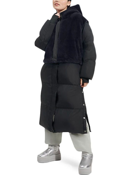 Keeley Faux Κοντό Γυναικείο Puffer Μπουφάν για Χειμώνα Black