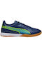 Puma King Match IT Niedrig Fußballschuhe Halle Blau