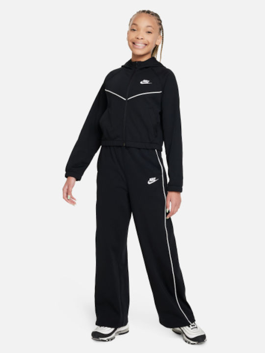 Set Trening Negru Pentru Copii 2 Bucăți Sportswear