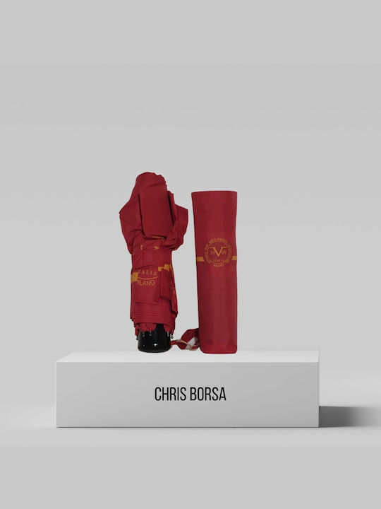 Chris Borsa Winddicht Regenschirm Kompakt Burgundisch