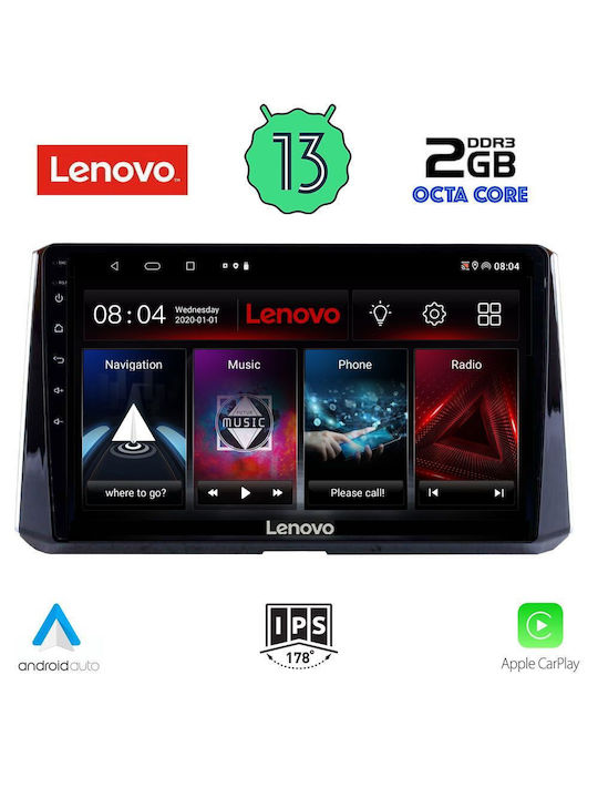Lenovo Ηχοσύστημα Αυτοκινήτου για Toyota Corolla 2019> (Bluetooth/USB/WiFi/GPS/Apple-Carplay/Android-Auto) με Οθόνη Αφής 10"