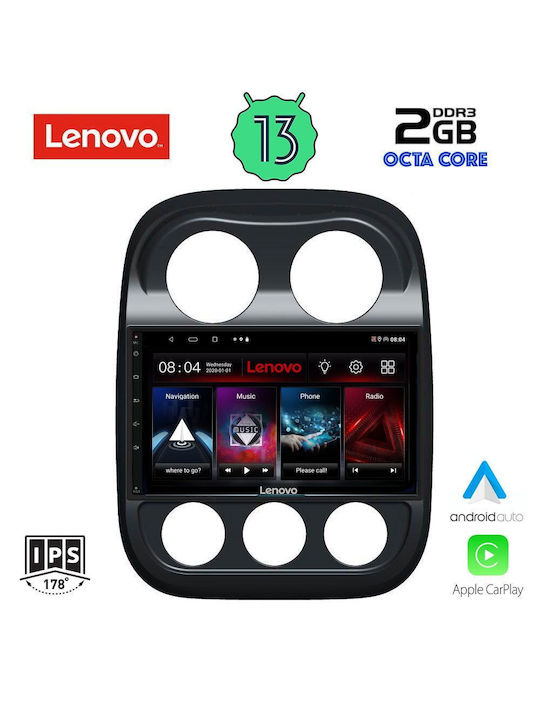 Lenovo Ηχοσύστημα Αυτοκινήτου για Jeep Compass 2007-2016 (Bluetooth/USB/WiFi/GPS/Apple-Carplay/Android-Auto) με Οθόνη Αφής 10"