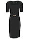 Forel Midi Dress Short Sleeve Black