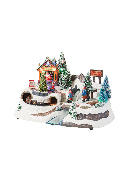Kaemingk Illuminated Christmas Decorative Battery Village with Motion 31x20x19cm