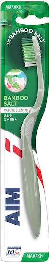 AIM Nature Elements Bamboo Salt Manuelle Zahnbürste Weiche Graue