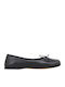 Leder Damen Ballerinas Schwarze