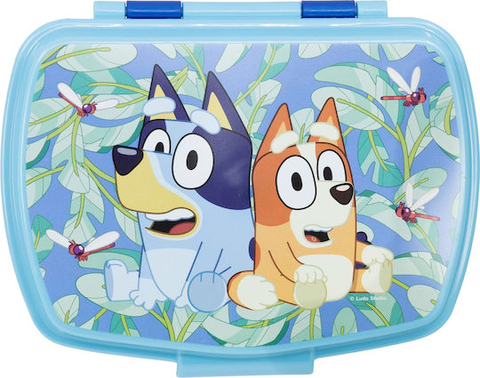 Stor Bluey Plastik Kinder Lebensmittelbehälter Blau Hellblau 17 x 13.3 x 5.6cm