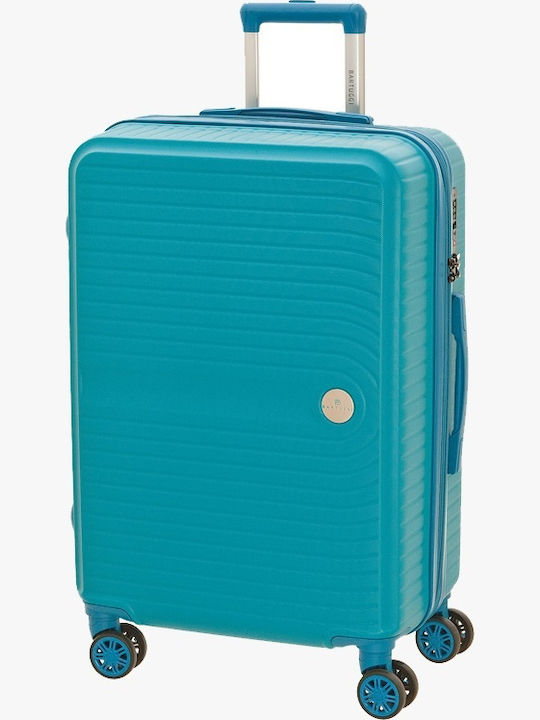 Bartuggi Medium Hard Petrol Travel Suitcase with 4 Wheels Height 67cm