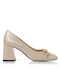 Sante Leather White Medium Heels