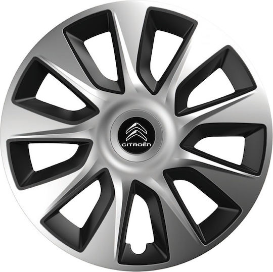 Versaco Car Hubcap Set Stratos with Citroen Emblem 15" 4pcs Silver
