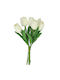 Bouquet of Artificial Flowers Tulip White 34cm Marhome