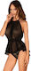 Obsessive Serafia Sexy Set mit Robe Schwarz