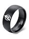 Ring Stainless Steel Black Design Logo Avengers Black Steel Ring Molfs
