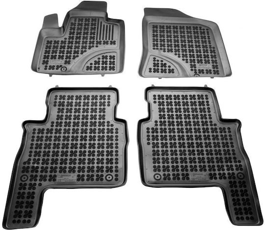 Sahler Set of Front and Rear Mats 4pcs Tray Type for Hyundai Santa Fe 2007-2012 Black