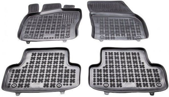 Sahler Set of Front and Rear Mats 4pcs Tray Type for Skoda Karoq 2017+ Black