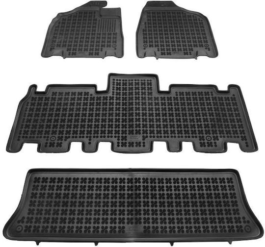 Sahler Set of Front and Rear Mats 4pcs Tray Type for Kia Carnival 2005-2014 Black