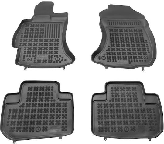 Sahler Satz Vorder- und Hintermatten Wannenartig 4Stück aus Gummi für Subaru Forstwirt 2013-2018 Schwarz