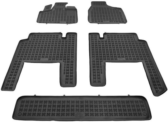 Sahler Set of Front and Rear Mats 5pcs Tray Type for Mercedes-Benz V Lancia Voyager 2006+ Black