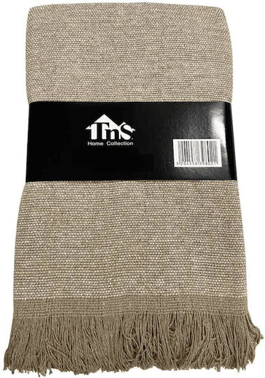TnS Throws & Couch Blankets Sofa Throws 2 Seater Chenille 180x230cm Beige