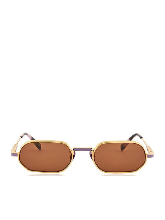 Oscar & Frank Unisex Sonnenbrille mit Gold Metall Gestell MR.ZUZU/061GT/GOLD/52/20