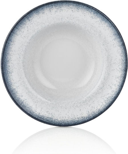 By Bone Occhio Plate Soup made of Porcelain Blue with Diameter 27cm 6pcs