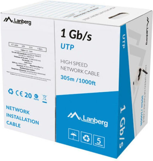 Lanberg U/UTP Network Cable Ethernet Without Terminated Connectors 305m Black