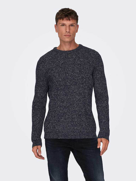 Only & Sons Men's Long Sleeve Sweater Blue