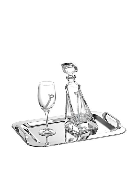 Novaker Novaker Dekanter-Set mit Weinglas auf Tablett 3 Stück