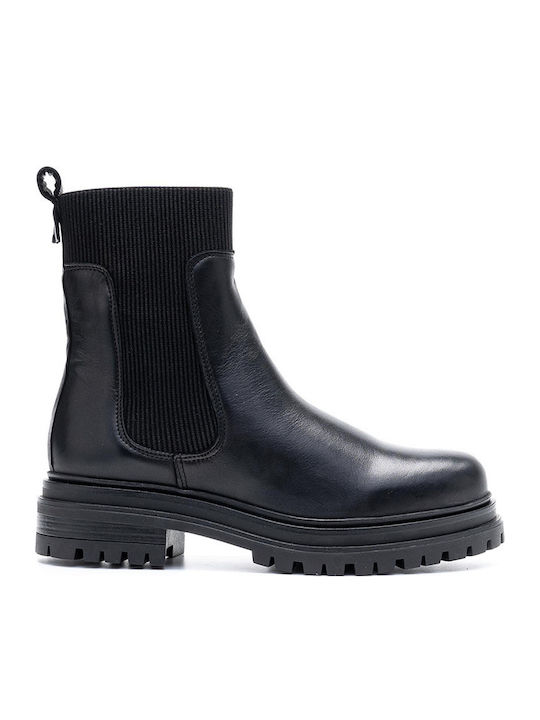 Ghete dama de piele Chelsea Negru