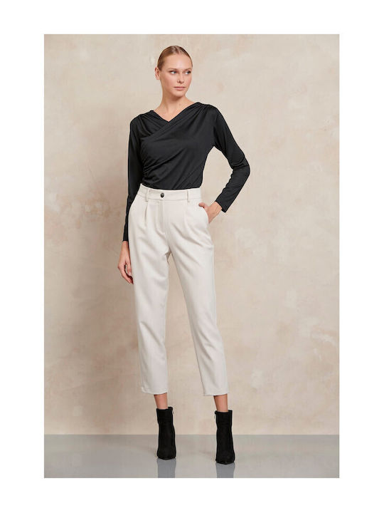 Women's Fabric Trousers Beige