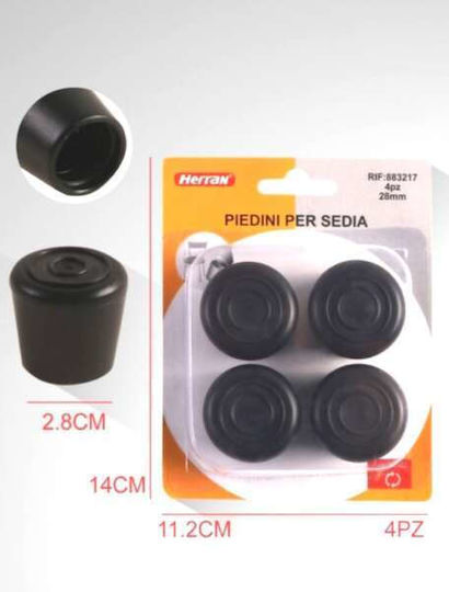 Herran Τσοχάκια Στρογγυλά με Διάμετρο 28mm 4τμχ 87001FDS33BK Herran Τσοχάκια Στρογγυλά με Διάμετρο 28mm 4τμχ 87001FDS33BK