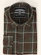 Long-sleeved Flannel Shirt Checked Brown