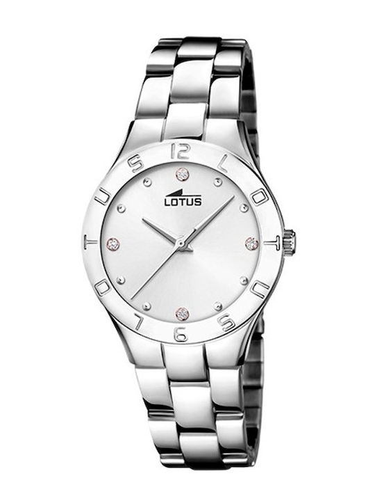 Lotus Watches Herrenuhr Batterie mit Silber Metallarmband