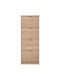Gyda Wooden Shoe Organizer with 4 Shelves Beige 60x20x148cm