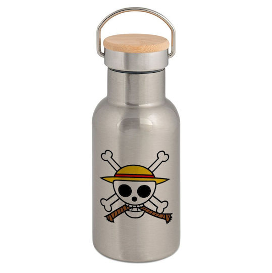 Koupakoupa Onepiece Skull Μπουκάλι Θερμός Ανοξείδωτο 350ml Ασημί