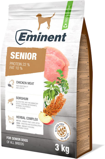 Eminent 3kg Dry Food for Senior Dogs with Chicken
