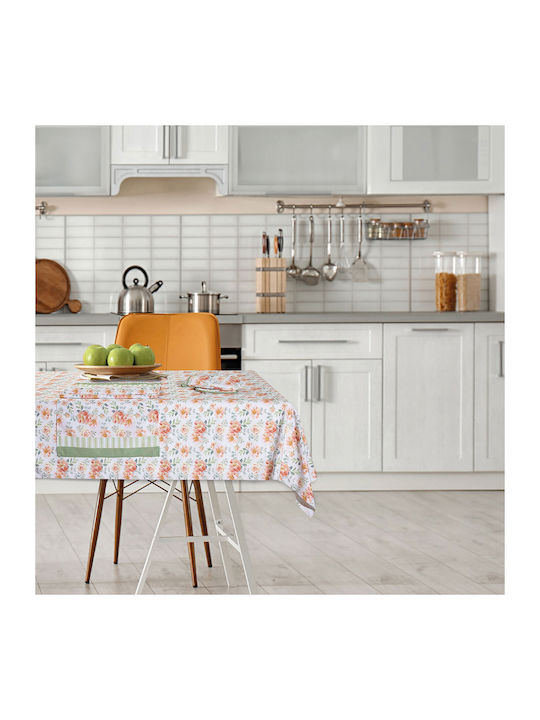 Das Home Tablecloth 0720 White, Green, Salmon 1...