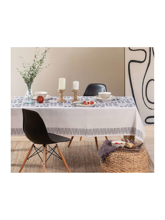 Nef-Nef Homeware Xavier Tablecloth Natural / Black 140x240cm