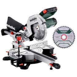 Metabo Set Kgs 216 M Fierăstrău circular Cu alimentare la rețea cu Putere 1200W, Disc de tăiere cu diametrul 216mm și Viteză de tăiere 5000rpm